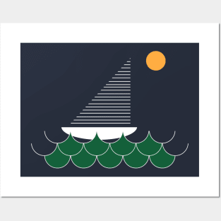 minimalist boat Posters and Art